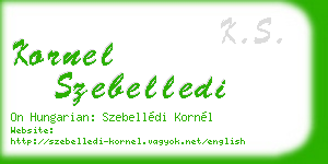 kornel szebelledi business card