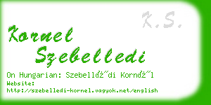 kornel szebelledi business card